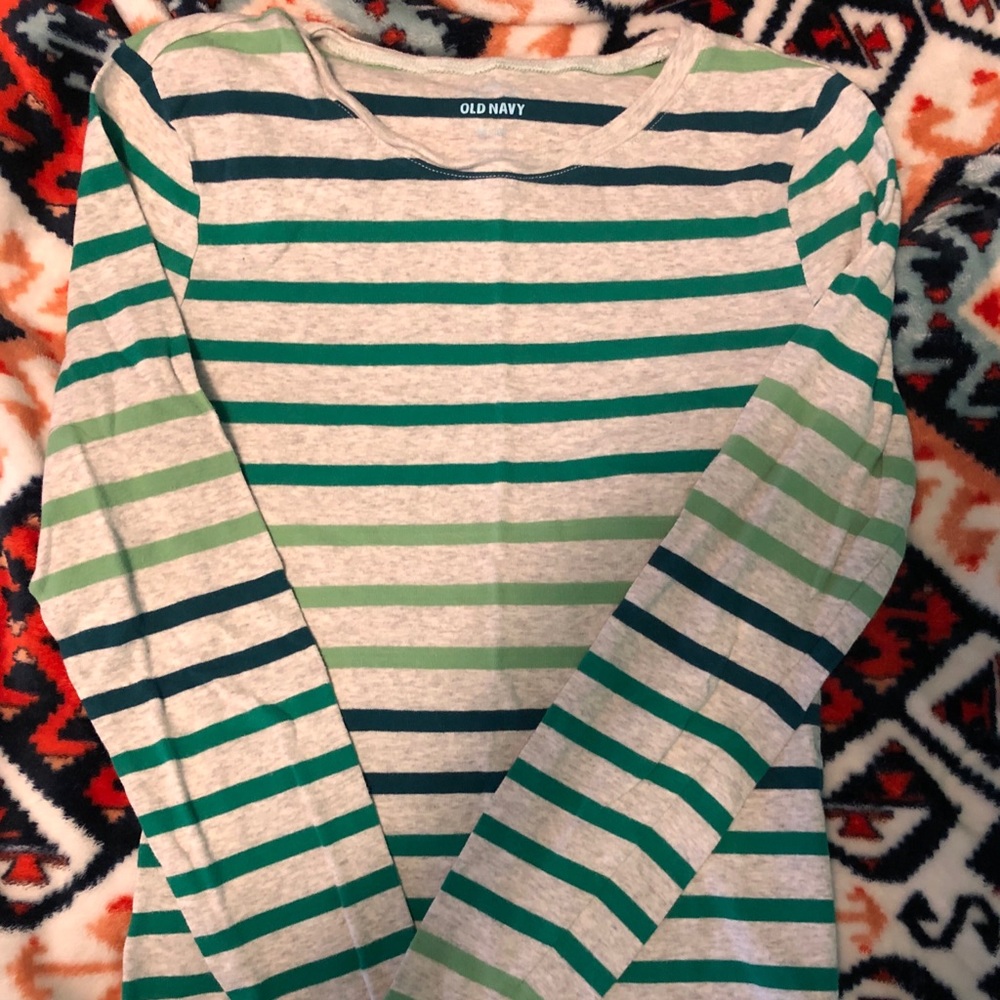 Striped long sleeve top